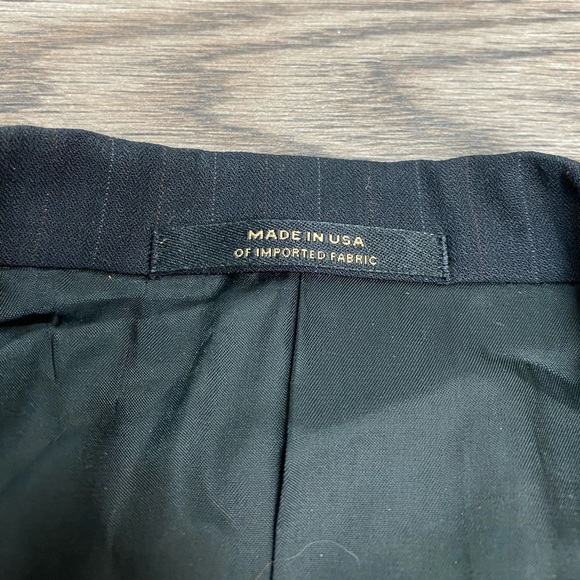 Hart Schaffner Marx Black w/ Gold Pinstripe Suit - Picture 4 of 10